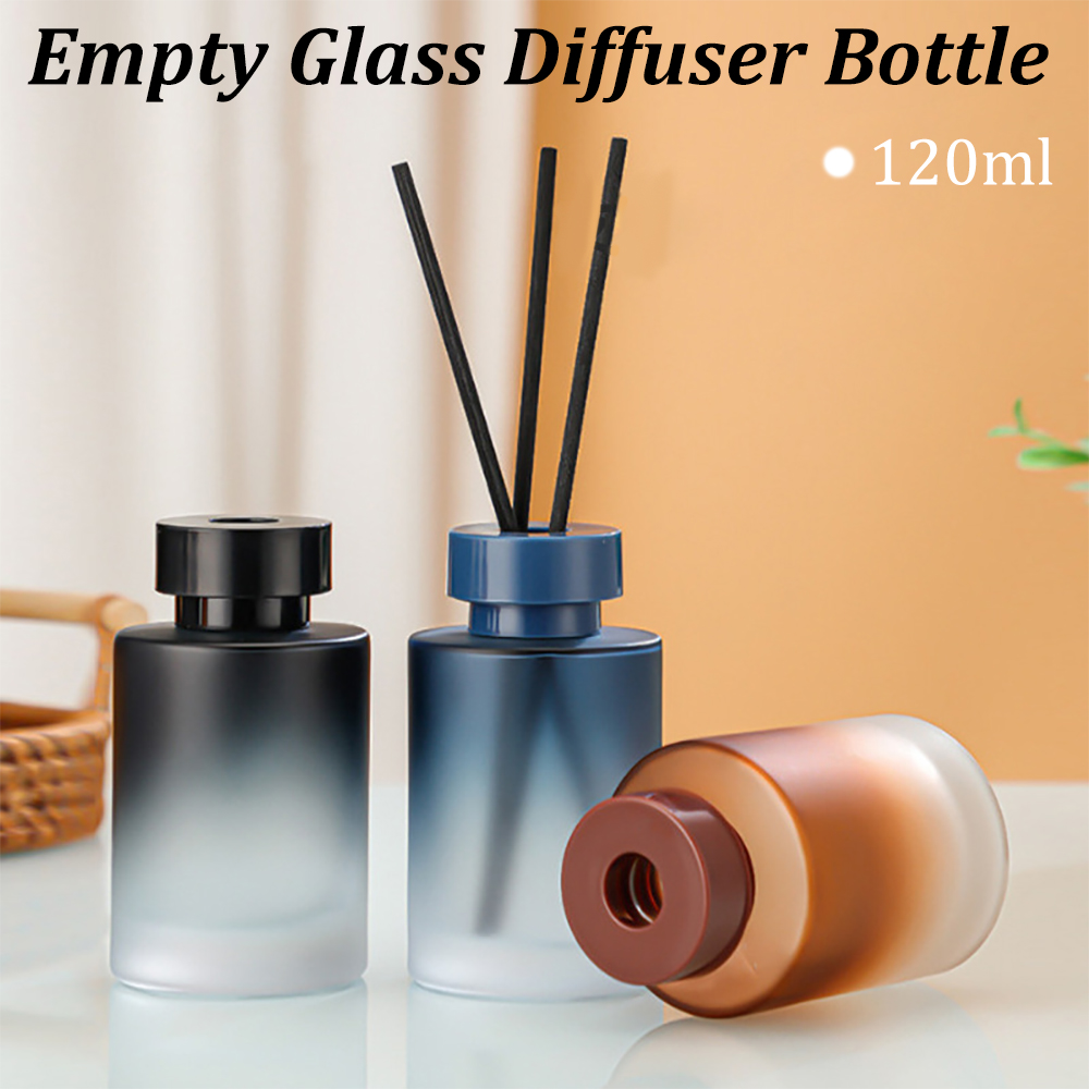 Home Fragrance Refill - 120ml空ガラスディフューザーボトル詰め替え式フレグランスアクセサリーアロマセラピー交換用ディフューザージャーDIYホームバスルーム用