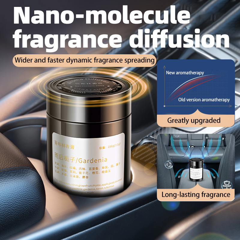 Home Fragrance Jar - 車用芳香剤、新モデルの車用お香、男性と女性のための固形フレグランスバーム、家庭や車両用の高級車用芳香剤、新車の臭い除去、フレッシュな空気、ハロウィンやクリスマスのギフトアイテム