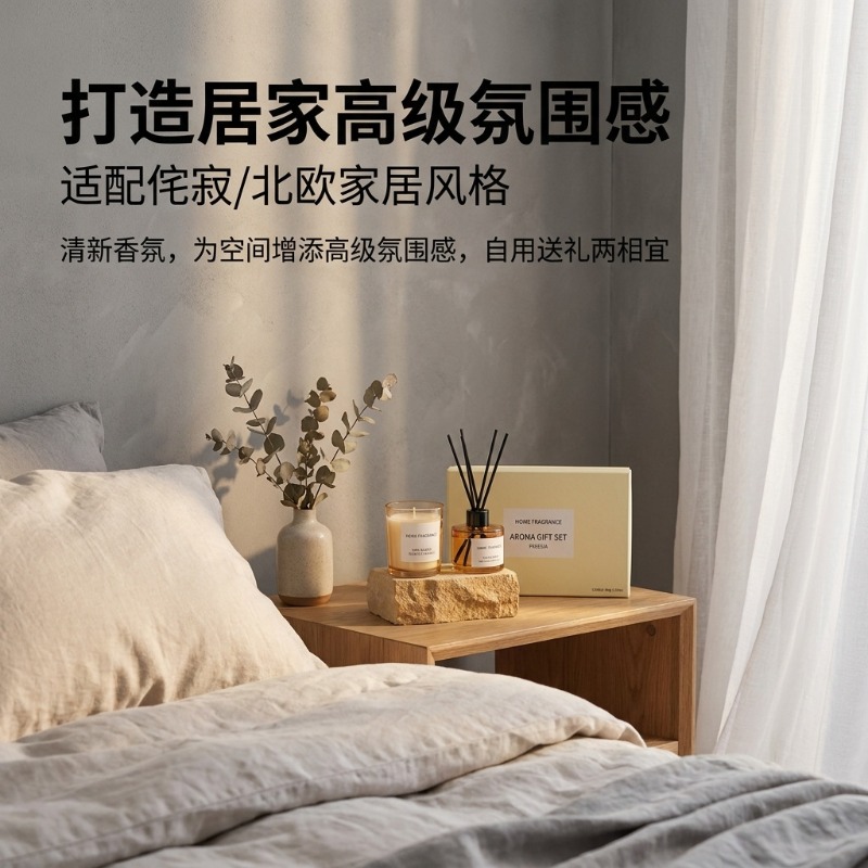 プレミアムリードディフューザーとキャンドルギフトセット、長持 - Home Fragrance Refill のレビューと価格