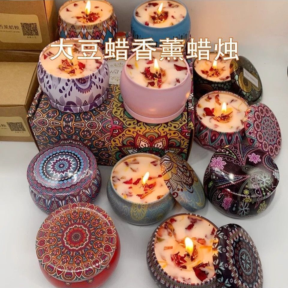 1 個ヴィンテージ缶キャンドル大豆ワックスフラワーの香りの香 - Home Fragrance Jar のレビューと価格