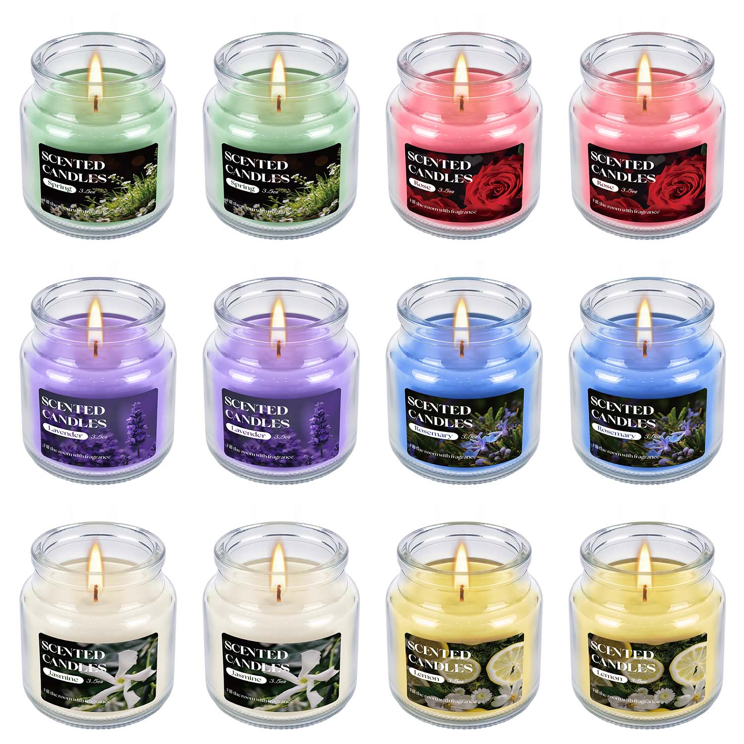 回転式ボトルキャップ付きの香り付きキャンドル（小サイズ）12 - Fragrance Your Home のレビューと価格