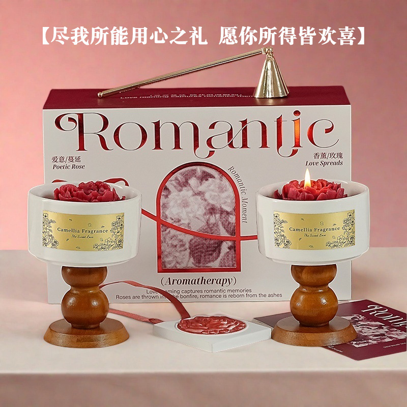 高級椿の香りのキャンドルギフトボックスセット。 長持ちする香 - Home Fragrance Gift Box のレビューと価格