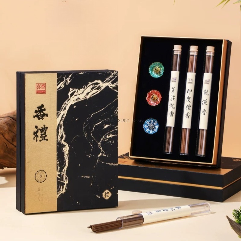 ギフトボックス入り線香セット 天然白檀/沈香/アンバーグリス - Home Fragrance Gift Box のレビューと価格